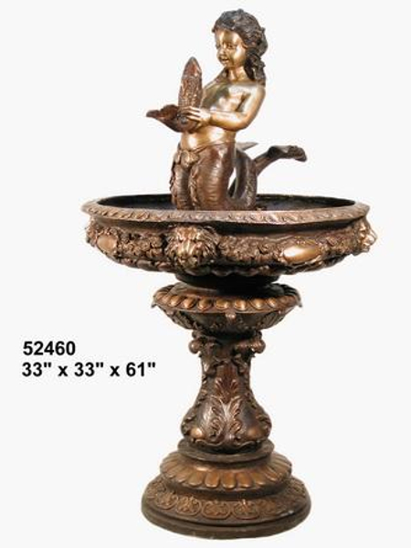 Bronze Mermaid Bowl Fountain - AF 52460