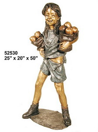 Bronze Girl with Groceries Statue - AF 52530