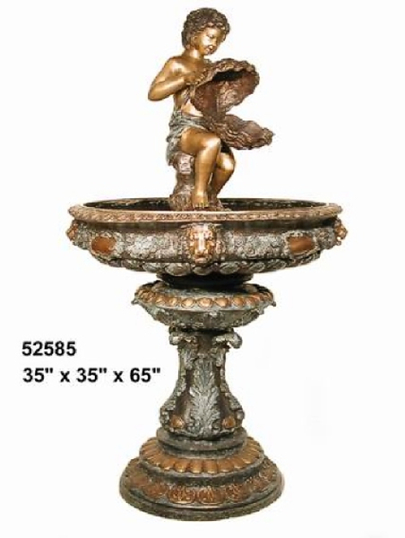 Bronze Cherub Shell Fountain - AF 52585