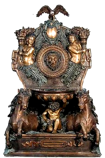 Bronze Horse, Lion & Eagle Fountain (Self Contained) - AF 52626