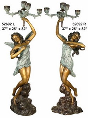 Bronze Ladies Torchiere Lamps - AF 52692