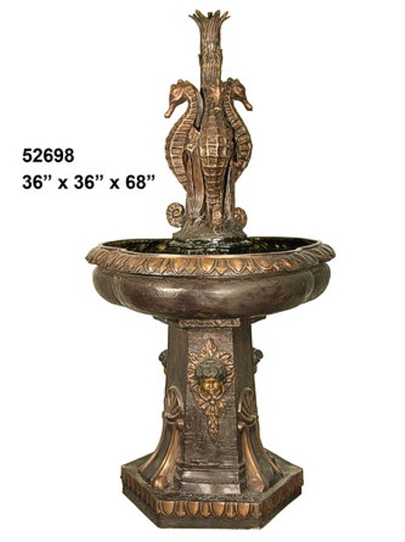 Bronze Seahorse Fountain - AF 52698