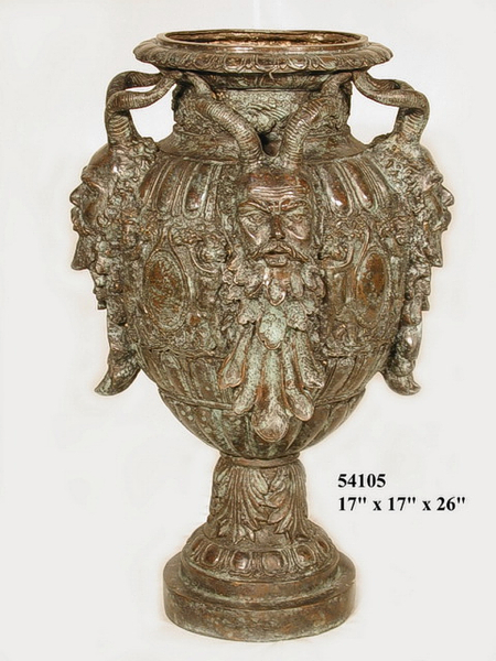 Bronze Devil Head Urn - AF 54105