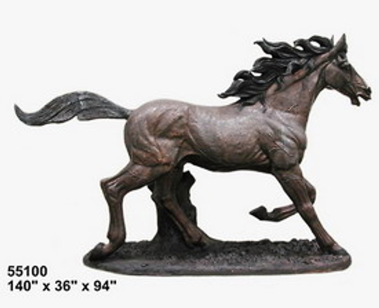 Bronze Trotting Life-Size Horse Statue - AF 55100
