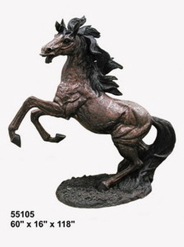 Bronze Rearing Horse Statue - AF 55105