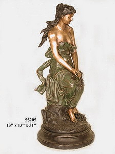 Bronze Lady Sitting Statues - AF 55205