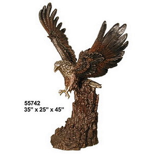 Bronze Eagle Bird of Prey Statue - AF 55742