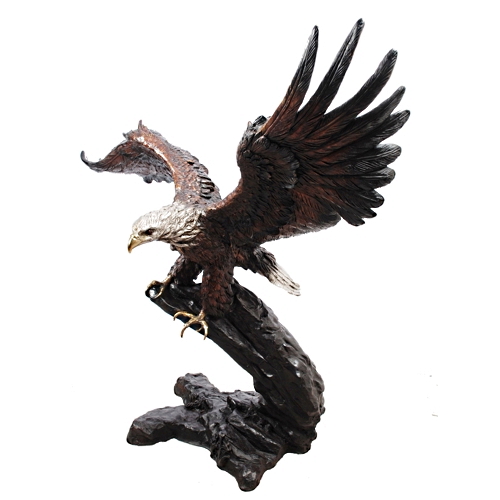 Flying Bronze Eagle Statue - AF 55846TS