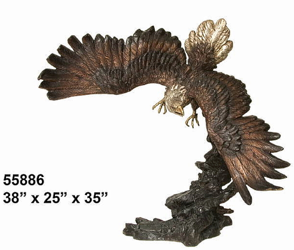 Bronze Eagle in Flight Statue