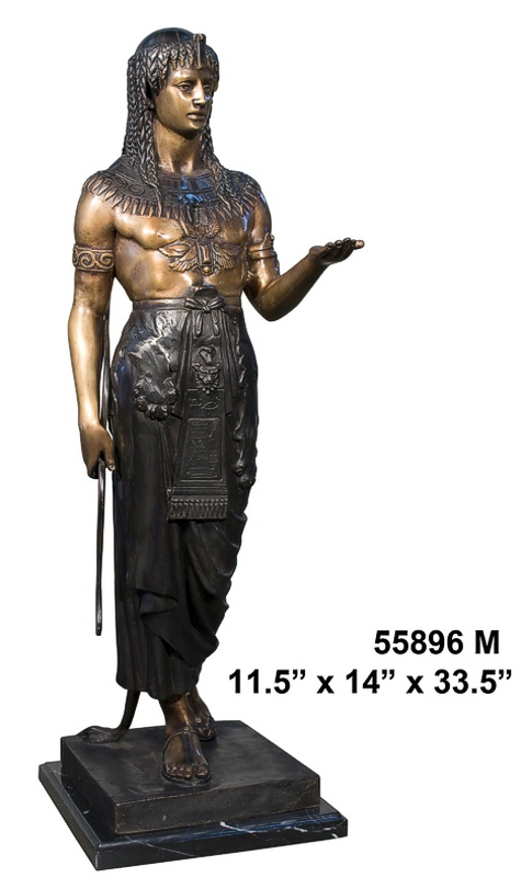 Bronze Egyptian Lady Statue - AF 55896M