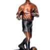 Bronze Boy Kicking Soccer Ball Statue
