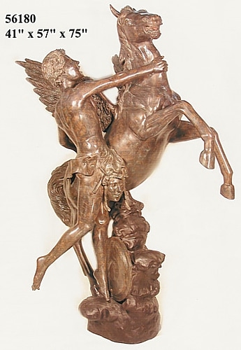 Bronze Mercury & Pegasus Statue - AF 56180