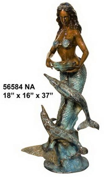 Bronze Dolphin Statues - AF 56584NA-s
