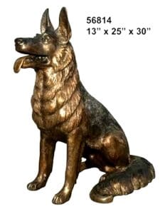 Bronze German Shepherd Dog Statue