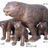 Mom & Cub Bronze Bear Statue