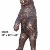 Standing, Growling Bronze Bear Statue