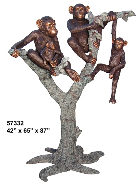 Bronze Monkey Statue - AF 57332