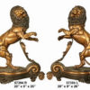 Bronze Lions Andirons