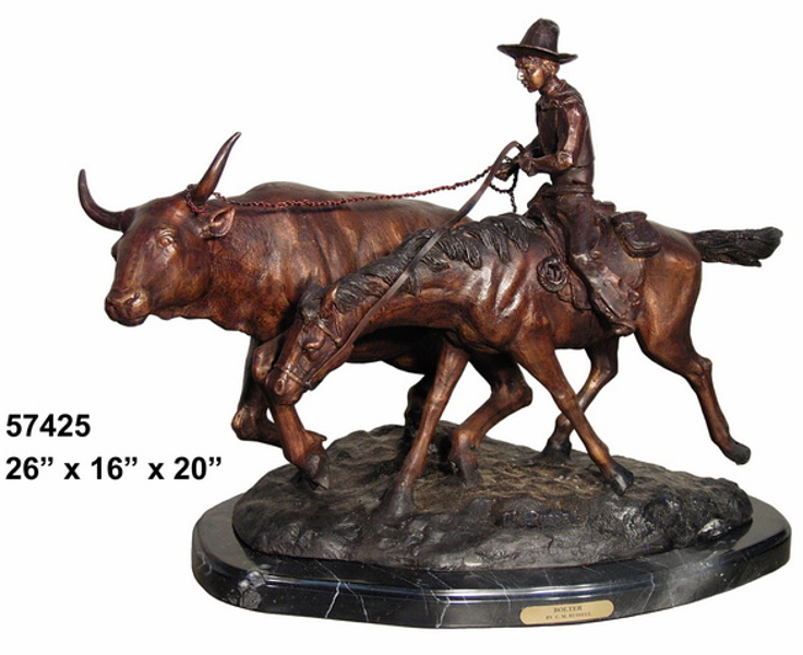 Bronze Cowboy Lasso Statue - AF 57425M
