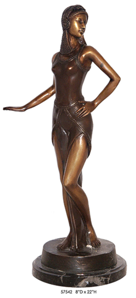 Bronze Dancing Lady Statue - AF 57542