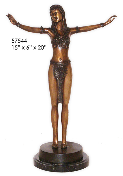 Bronze Dancing Lady Statue - AF 57544