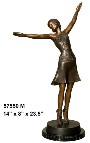 Bronze Dancing Lady Statue - AF 57550M