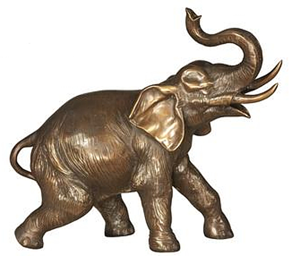 Bronze Elephant Tabletop Statue - AF 57864