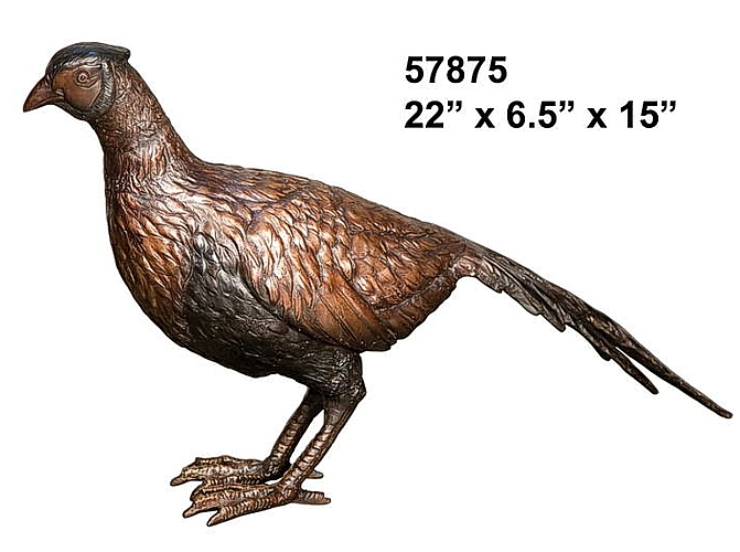 Bronze Pheasant Statue - AF 57875
