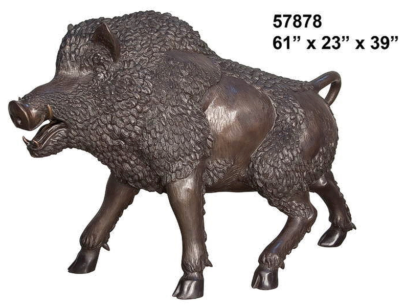 Bronze Wild Boar Statue - AF 57878