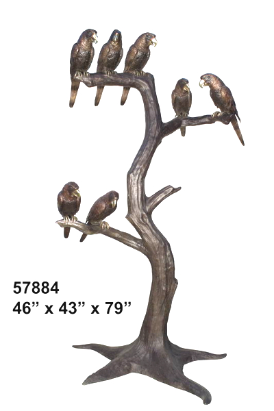Bronze Birds in Tree Statues - AF 57884