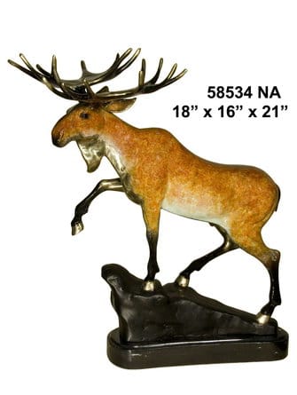 Bronze Table Top Moose Statue - AF 58534NA