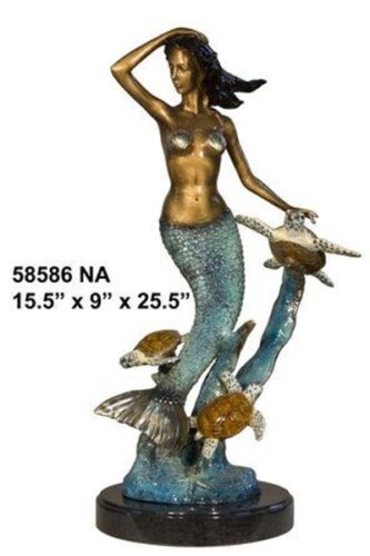 Bronze Mermaid Table Top Statue - AF 58586NA