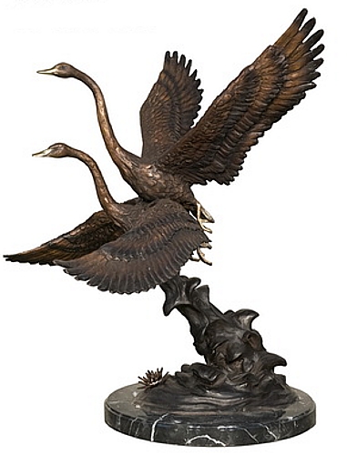 Bronze Crane Statue - AF 58646M