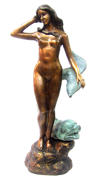 Bronze Nude & Fish Fountain