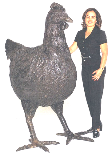 Bronze Chicken Statue - ASB 652