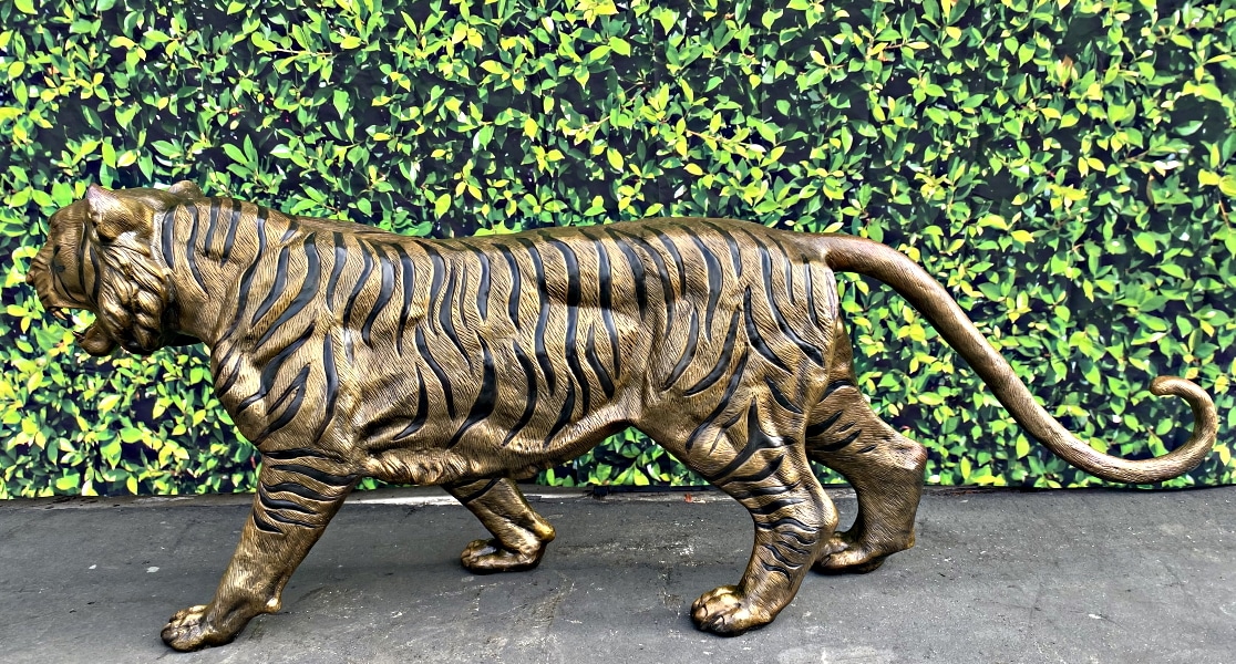 Jumbo Tiger with 2 inch Bronze Base Bronze Statue