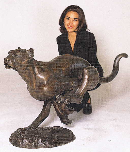 Bronze Cheetah Statue - ASB 664