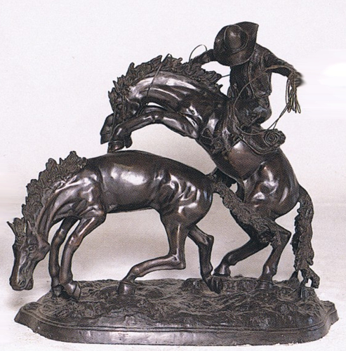 Bronze Lassoed Mustang Statue - ASB 674