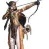 Bronze Indian Warrior Bow & Arrow Statue