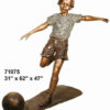 Bronze Girl Soccer Player Statue