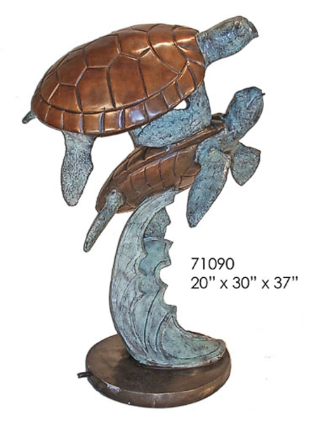 Bronze Turtle Fountain or Statue - AF 71090