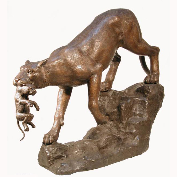 Bronze Mountain Lion Statues - AF 74085