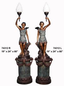 Bronze Wing Ladies Torchieres - AF 74312