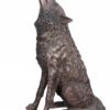 Bronze Growling Showing Teeth Wolf Statue