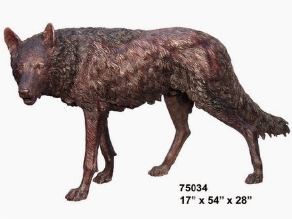 Bronze Stalking Wolf Statue