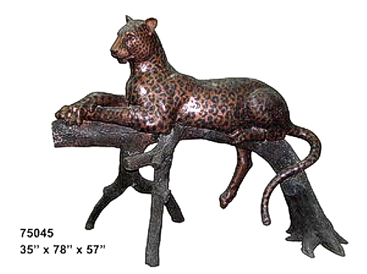 Bronze Leopard Statue - AF 75045
