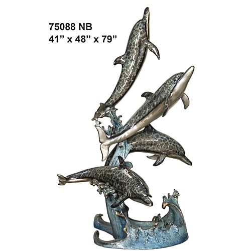 Bronze Dolphins Bait Ball Fountain - AF 75088NB