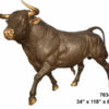 Bronze Snorting Bull Statue