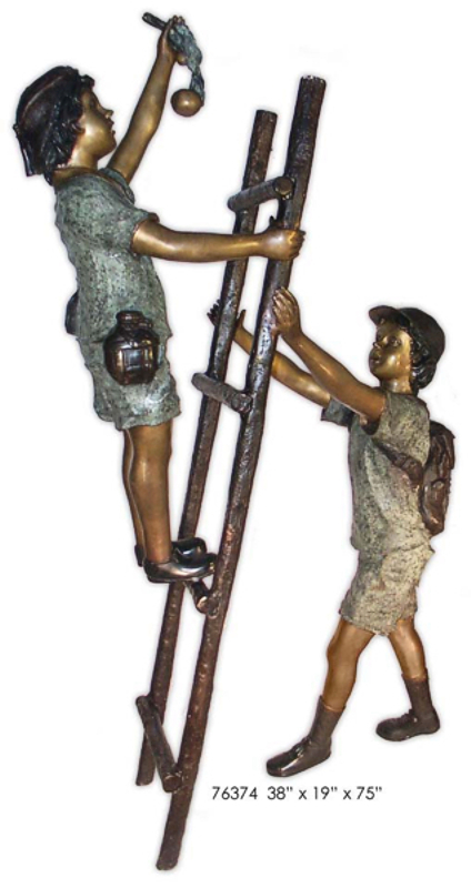 Bronze Boys on Ladder Statue - AF 76374