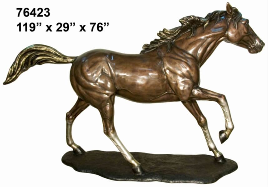Bronze Rearing Stallion, Mare & Foal Statues